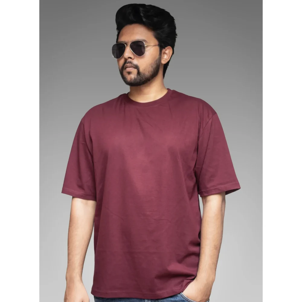 Maroon Plain T-shirt OVS Unisex_Product Images Available On www.footlooose.com Shop Now Buy Now